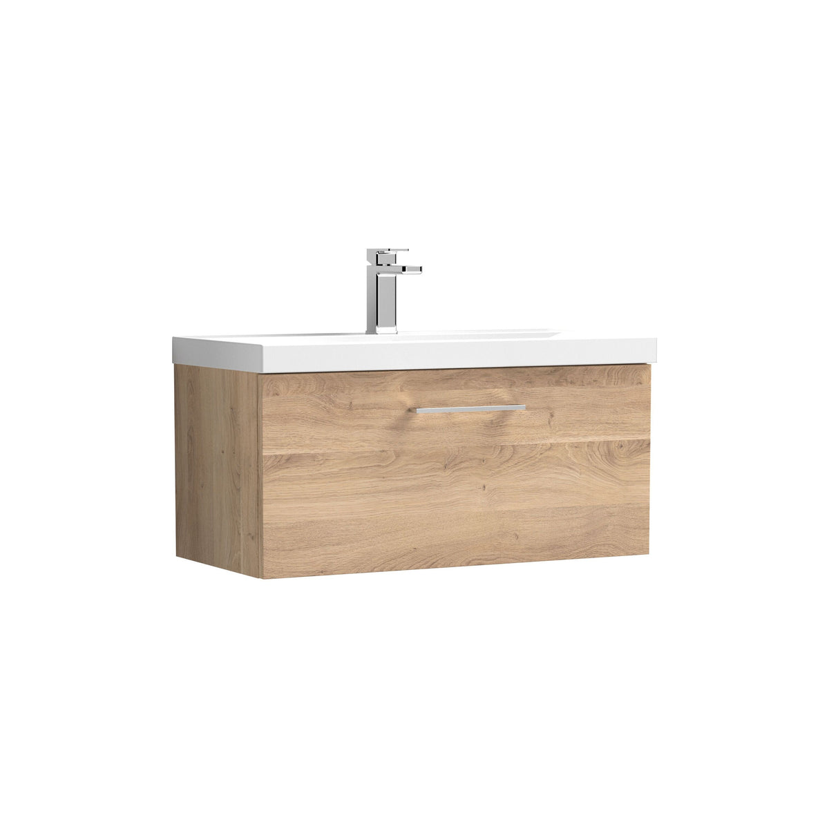 Nuie Arno 800mm 1 Drawer Wall Hung Vanity Unit With Mid-Edge Basin