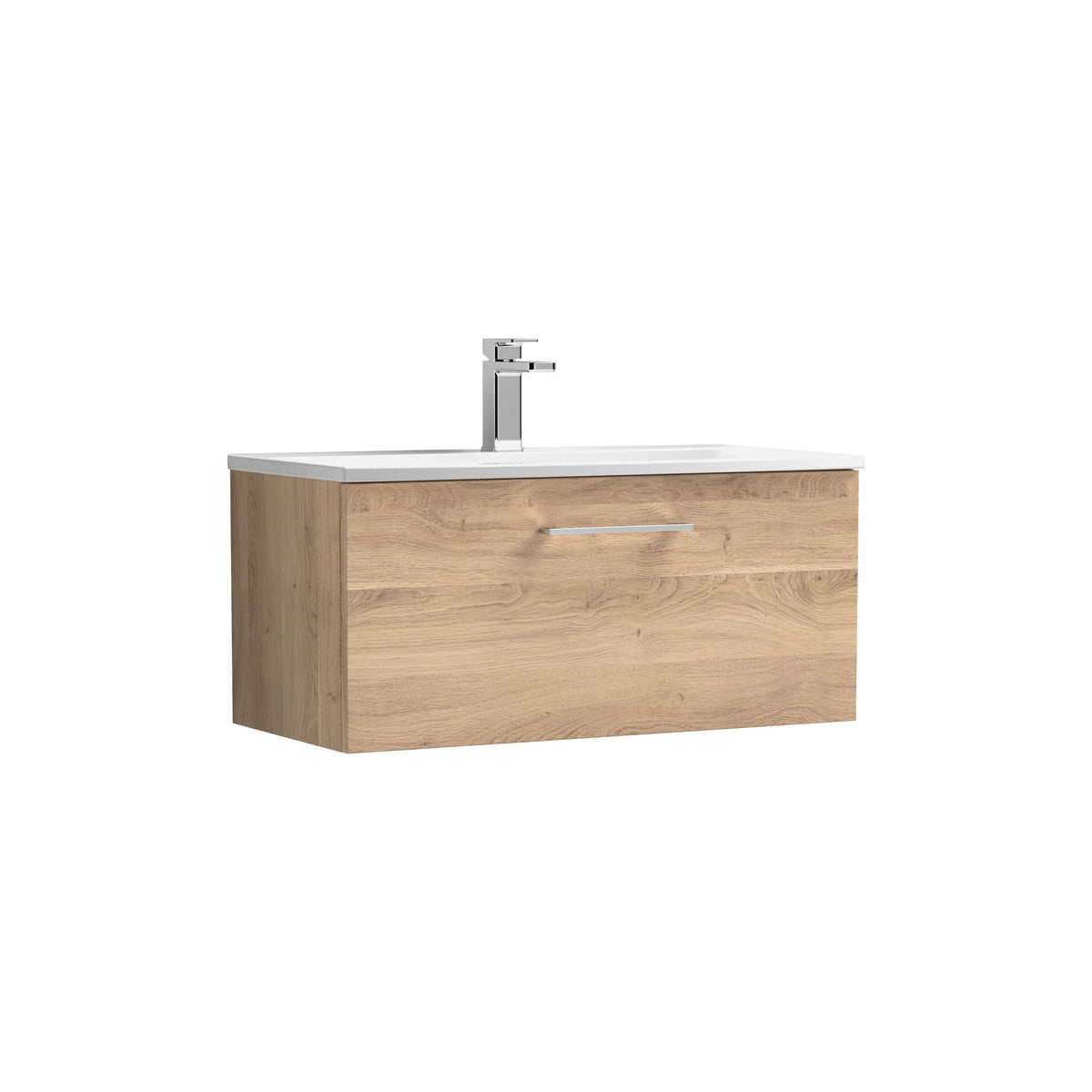 Nuie Arno 800mm 1 Drawer Wall Hung Vanity Unit With Curved Basin