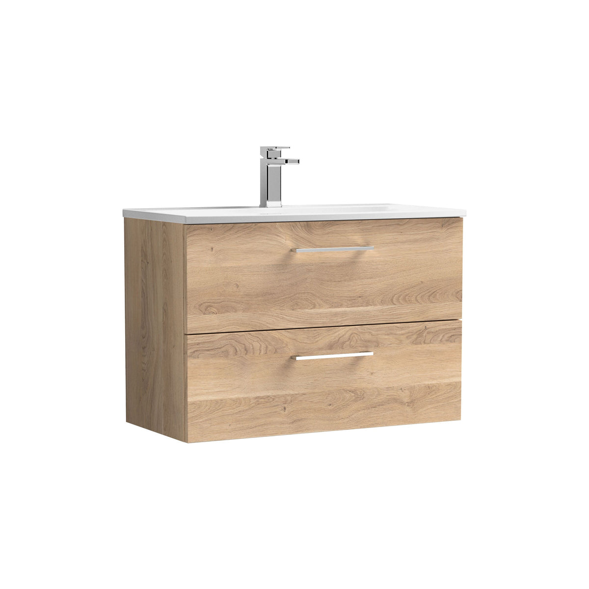 Nuie Arno 800mm 2 Drawer Wall Hung Vanity Unit With Curved Basin