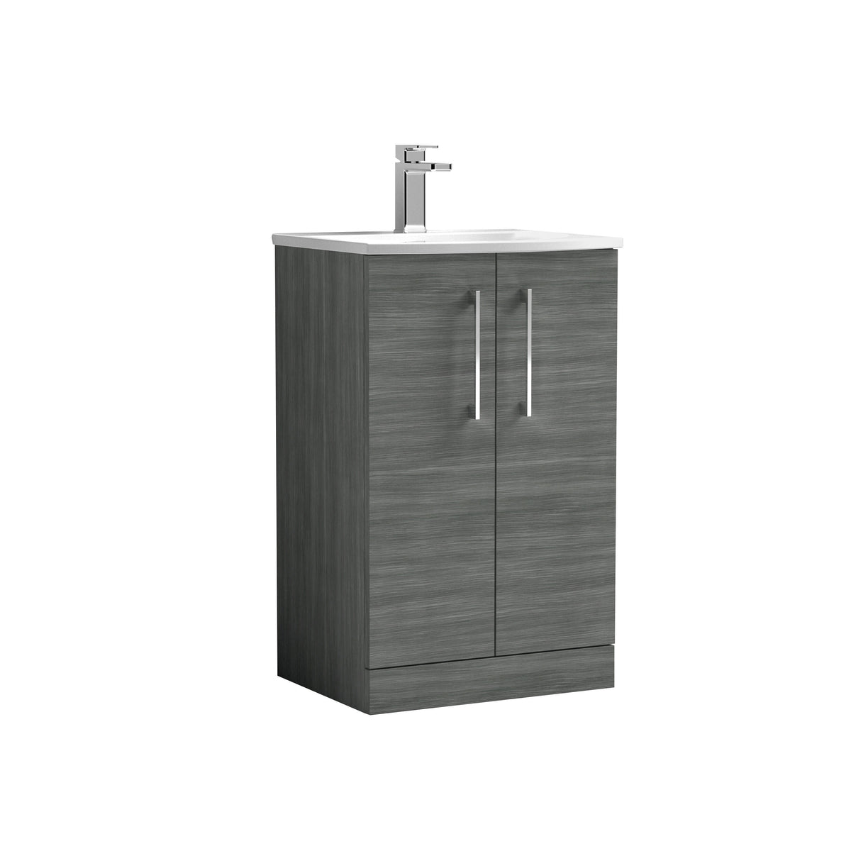 Nuie Arno 500mm 2 Door Floor Standing Vanity Unit With Curved Basin