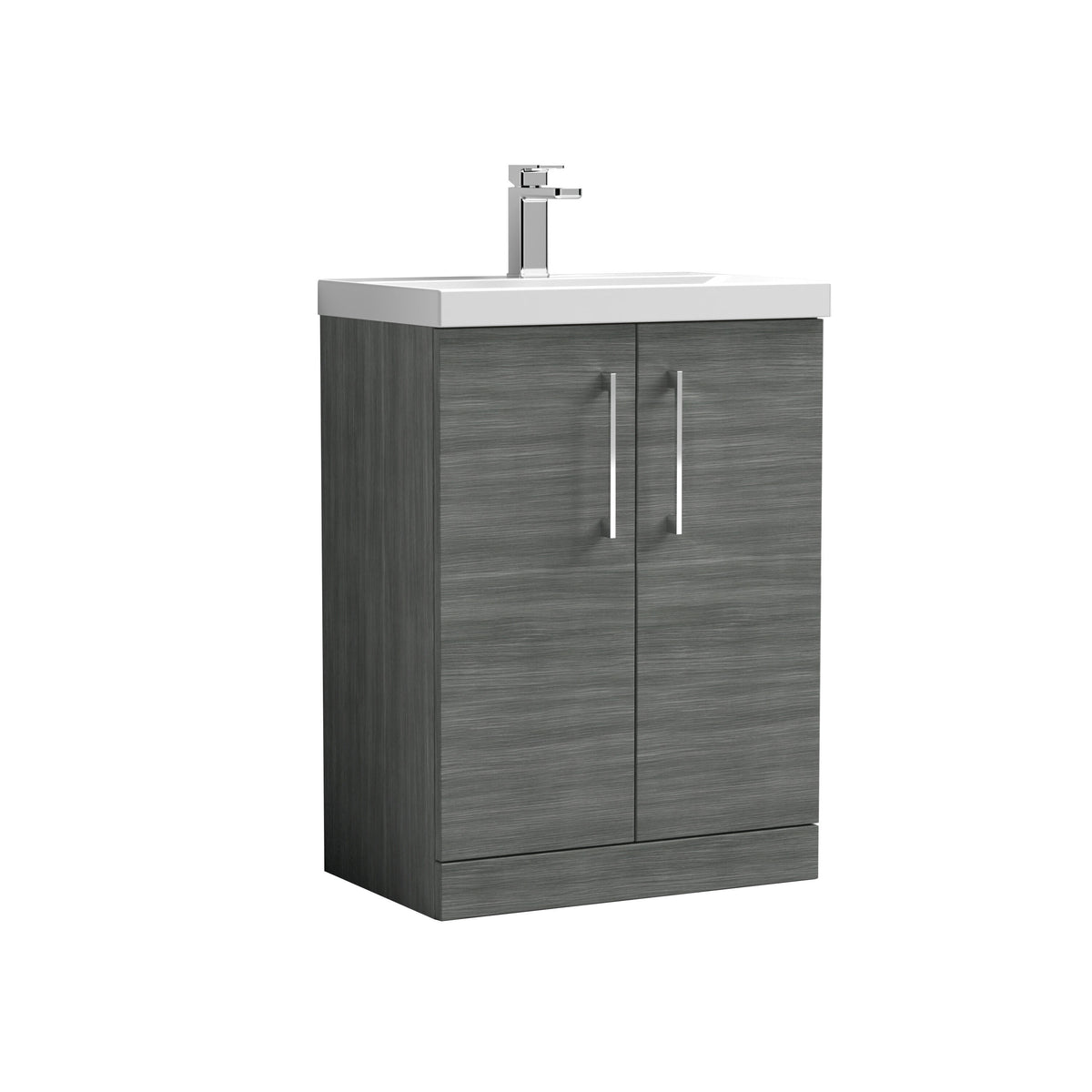 Nuie Arno 600mm 2 Door Floor Standing Vanity Unit With Mid-Edge Basin