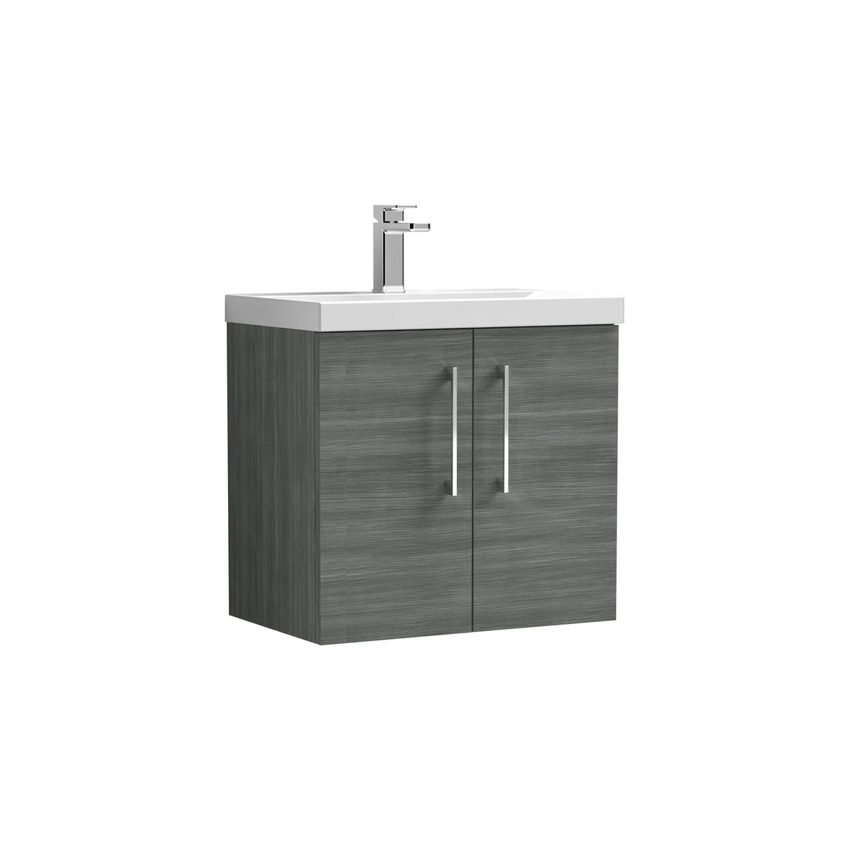 Nuie Arno 600mm 2 Door Wall Hung Vanity Unit With Mid-Edge Basin