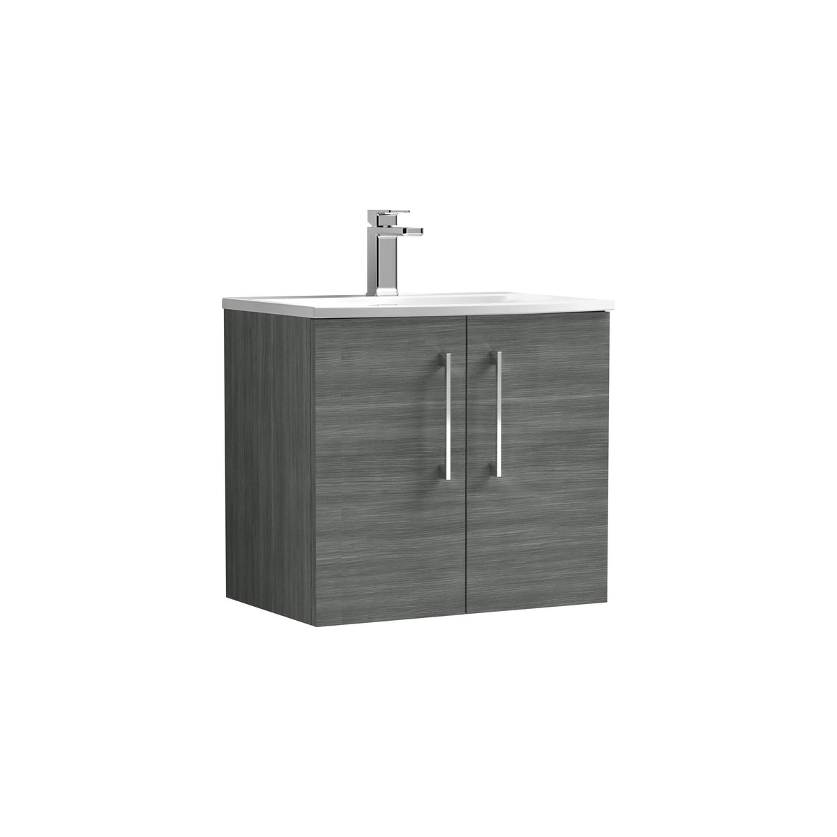 Nuie Arno 600mm 2 Door Wall Hung Vanity Unit With Curved Basin