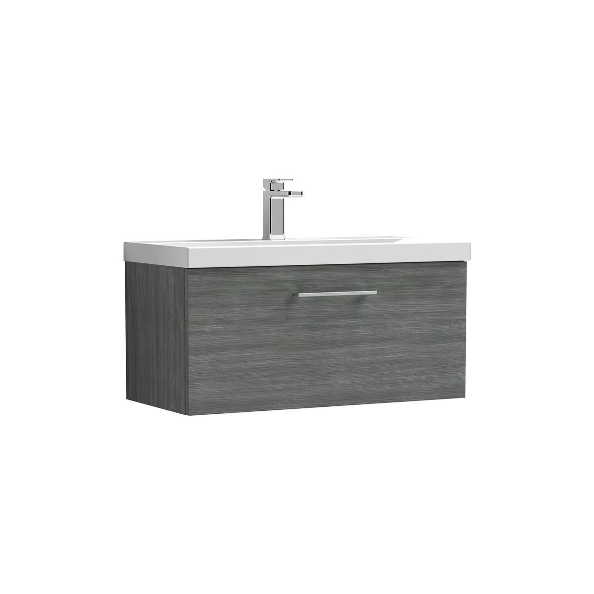 Nuie Arno 800mm 1 Drawer Wall Hung Vanity Unit With Mid-Edge Basin