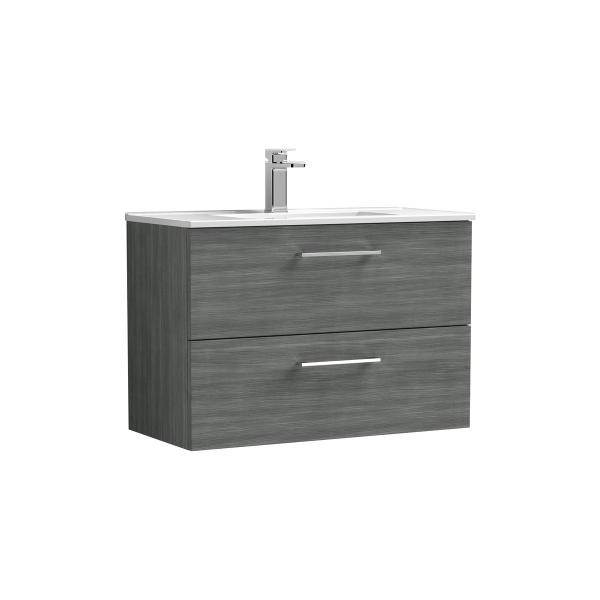 Nuie Arno 800mm 2 Drawer Wall Hung Vanity Unit With Minimalist Basin