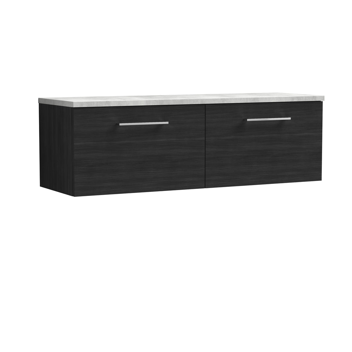 Nuie Arno 1200mm 2 Drawer Wall Hung Vanity Unit With Bellato Grey Worktop