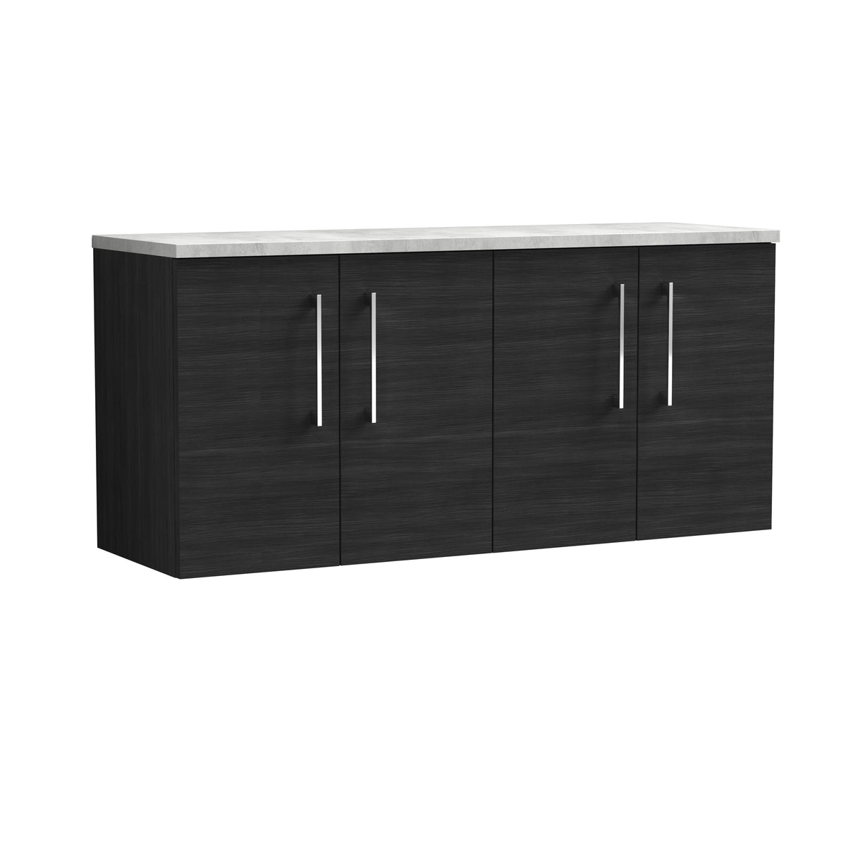 Nuie Arno 1200mm 4 Door Wall Hung Vanity Unit With Bellato Grey Worktop