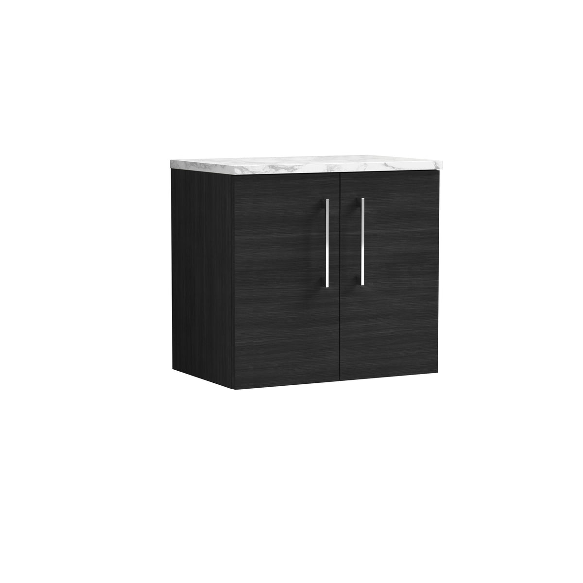 Nuie Arno 600mm 2 Door Wall Hung Vanity Unit With Carrara Laminate Worktop