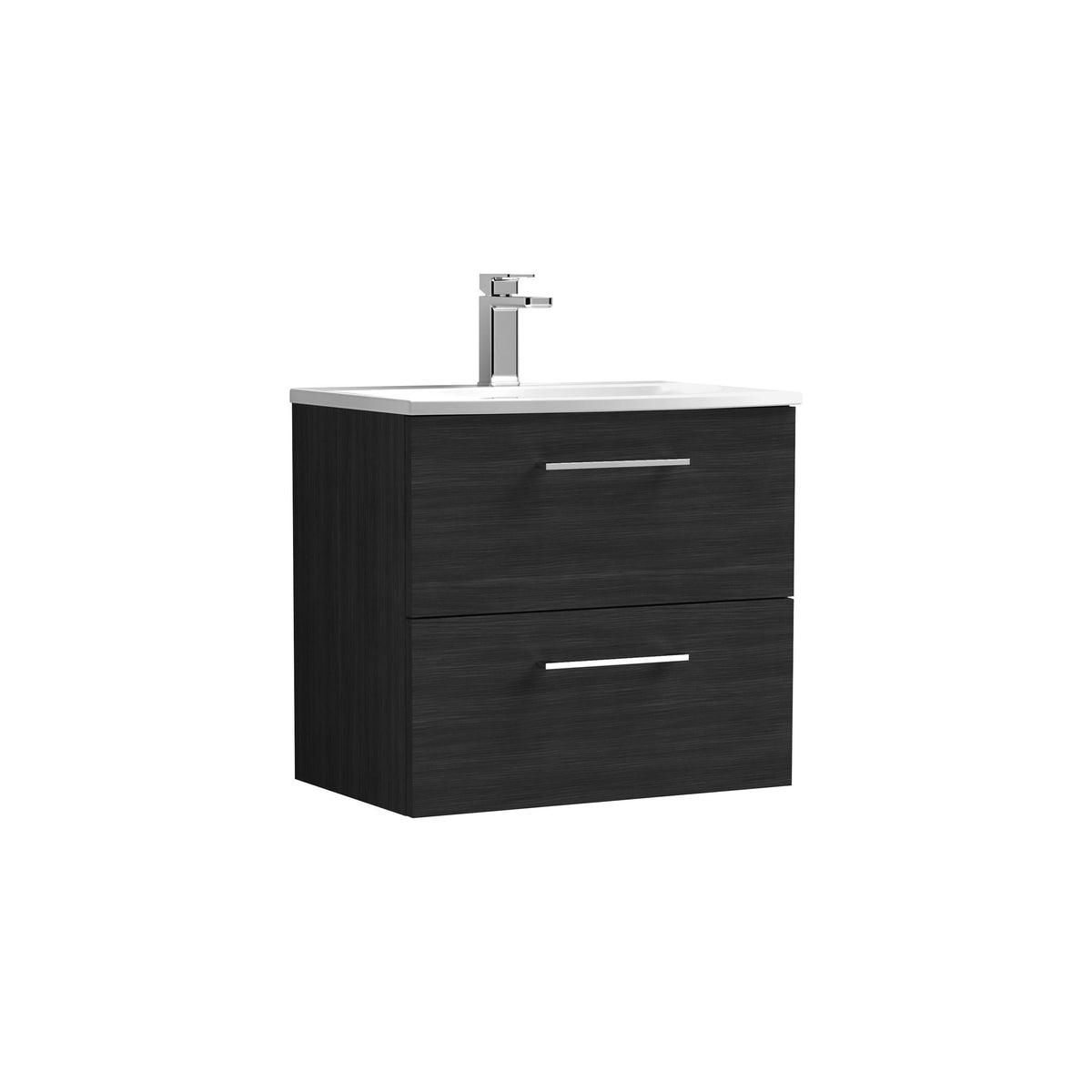 Nuie Arno 600mm 2 Drawer Wall Hung Vanity Unit With Curved Basin