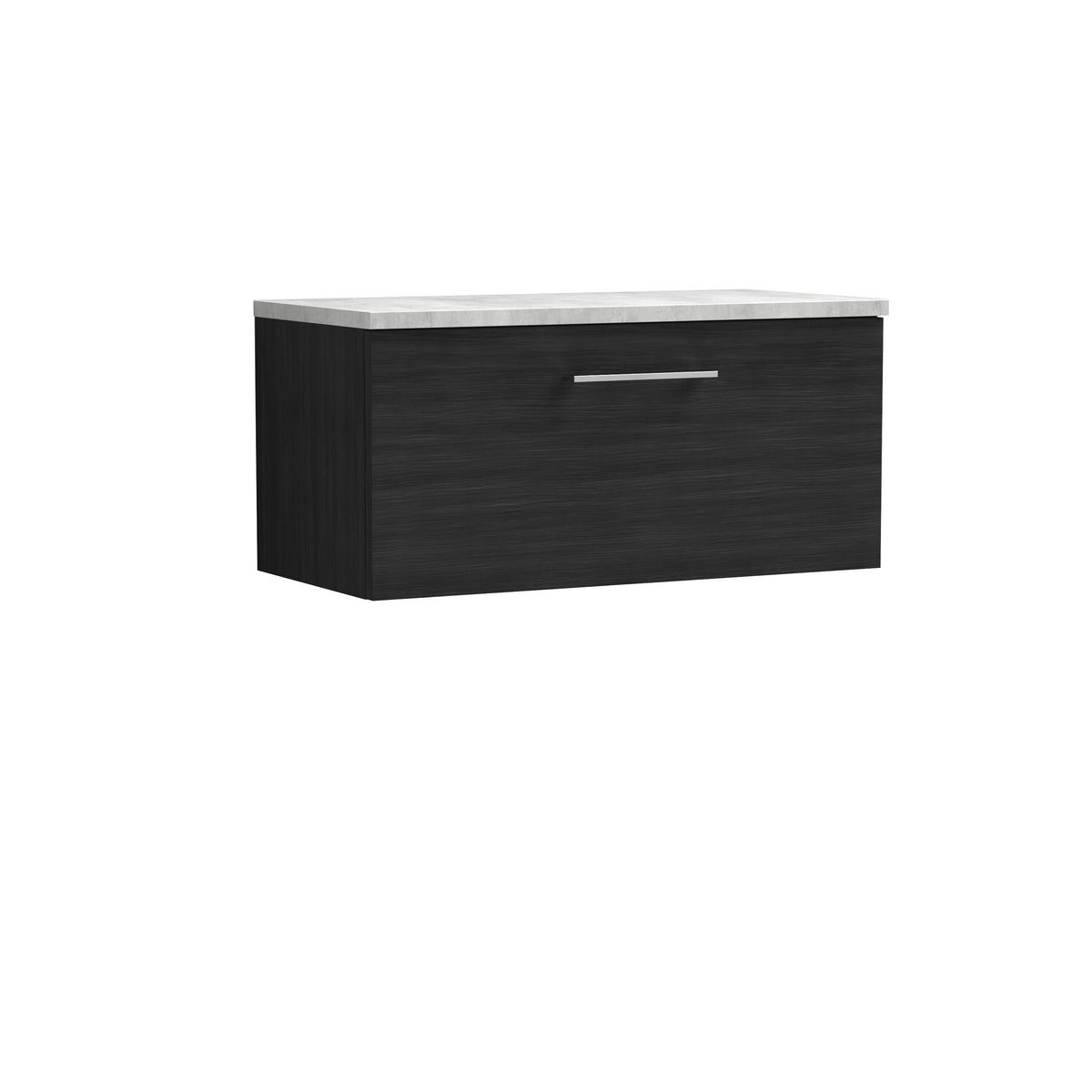 Nuie Arno 800mm 1 Drawer Wall Hung Vanity Unit With Bellato Grey Worktop