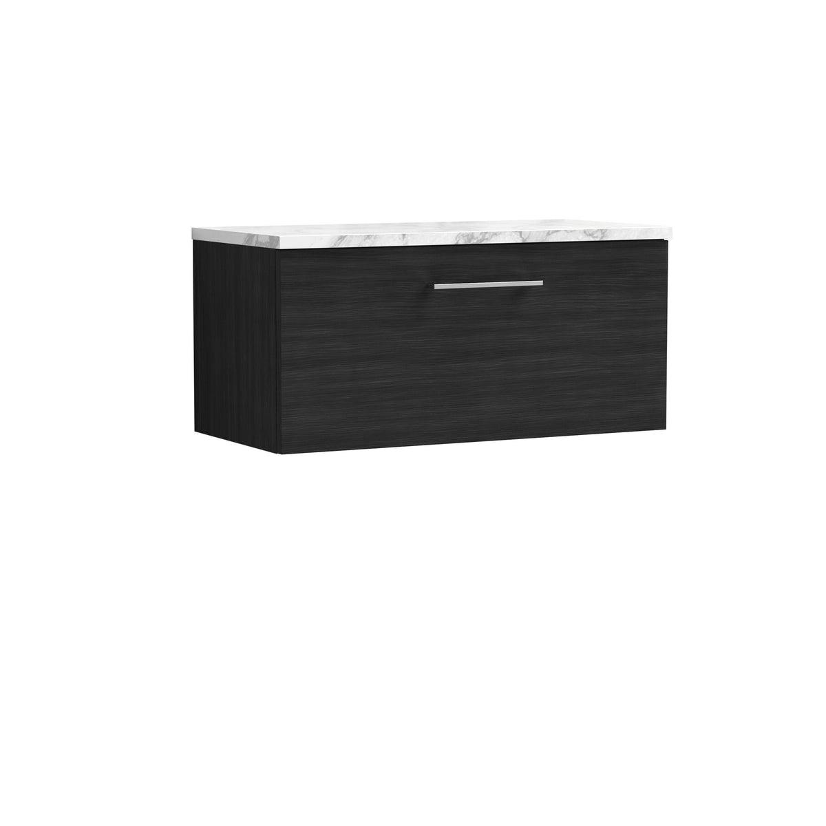 Nuie Arno 800mm 1 Drawer Wall Hung Vanity Unit With Carrara Laminate Worktop