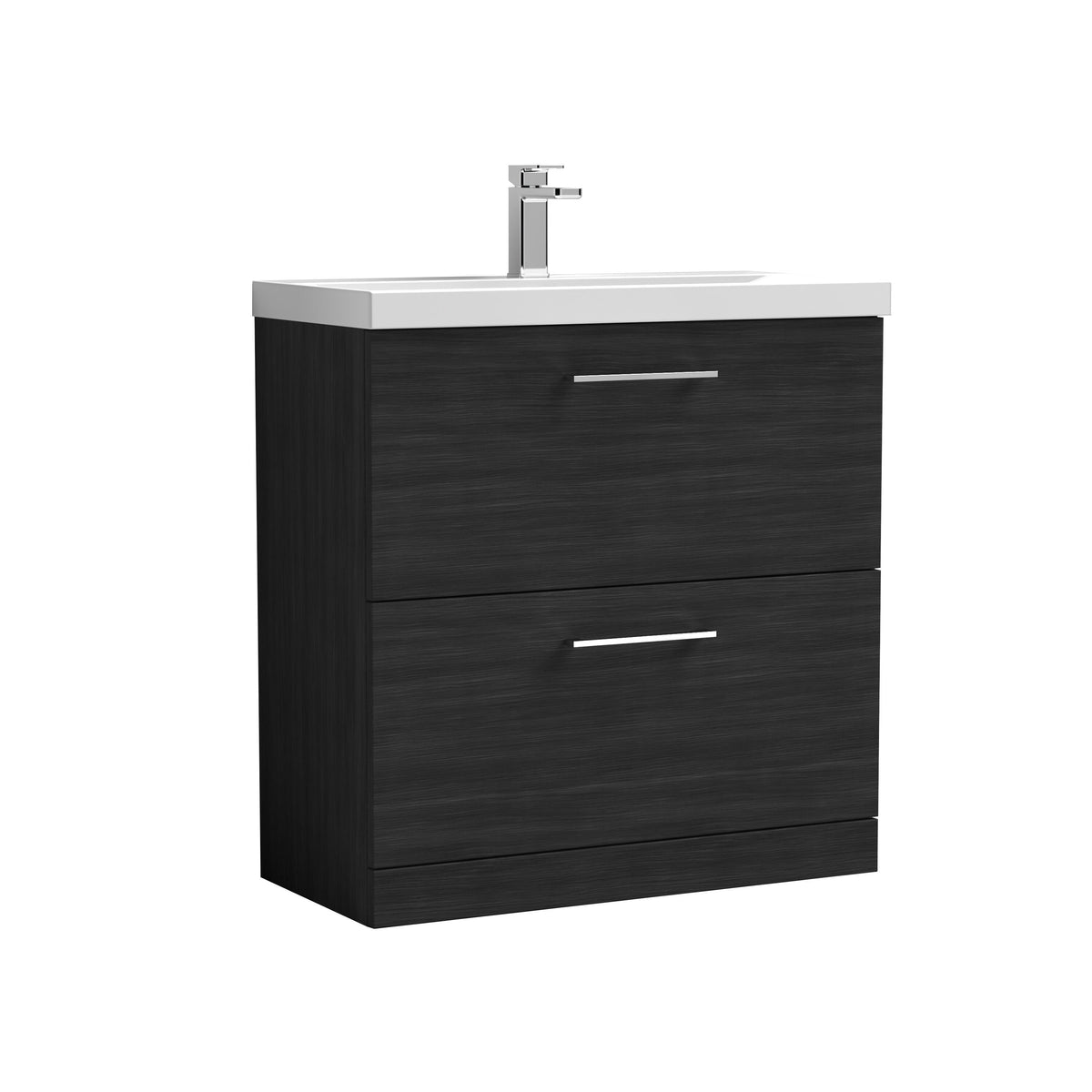 Nuie Arno 800mm 2 Drawer Floor Standing Vanity Unit With Mid-Edge Basin