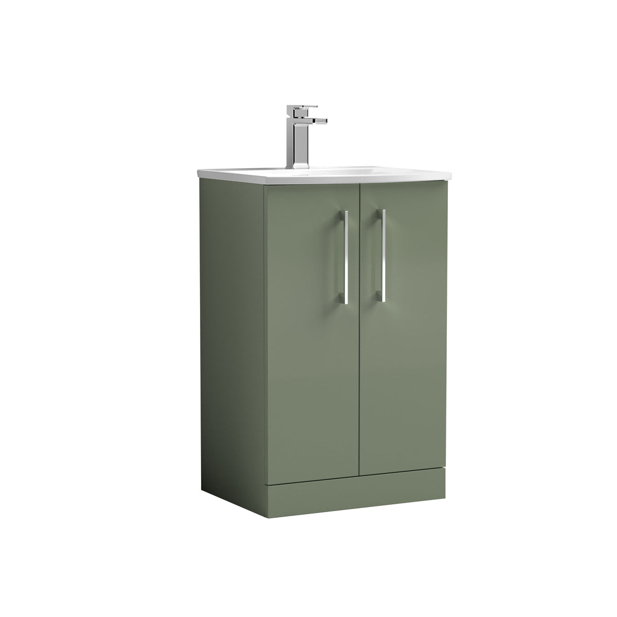 Nuie Arno 500mm 2 Door Floor Standing Vanity Unit With Curved Basin