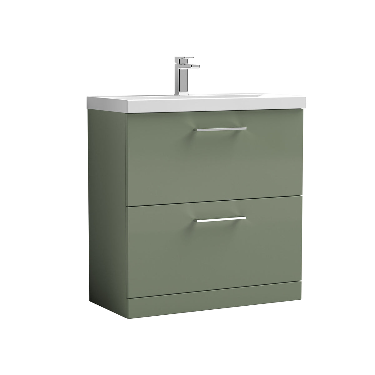 Nuie Arno 800mm 2 Drawer Floor Standing Vanity Unit With Mid-Edge Basin