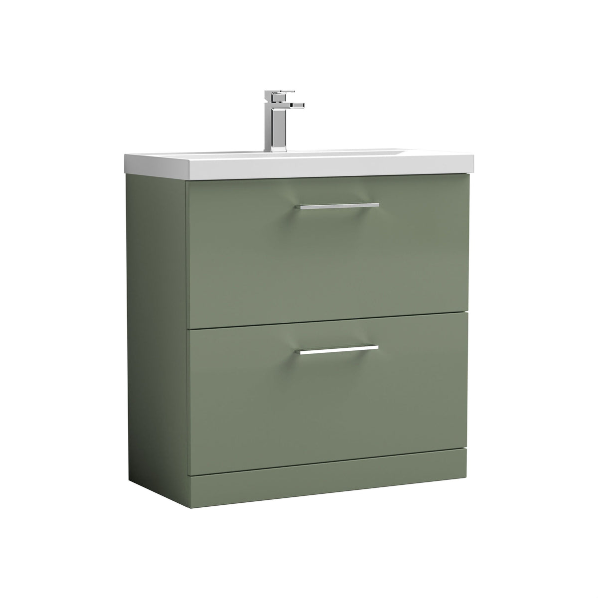 Nuie Arno 800mm 2 Drawer Floor Standing Vanity Unit With Thin Edge Basin