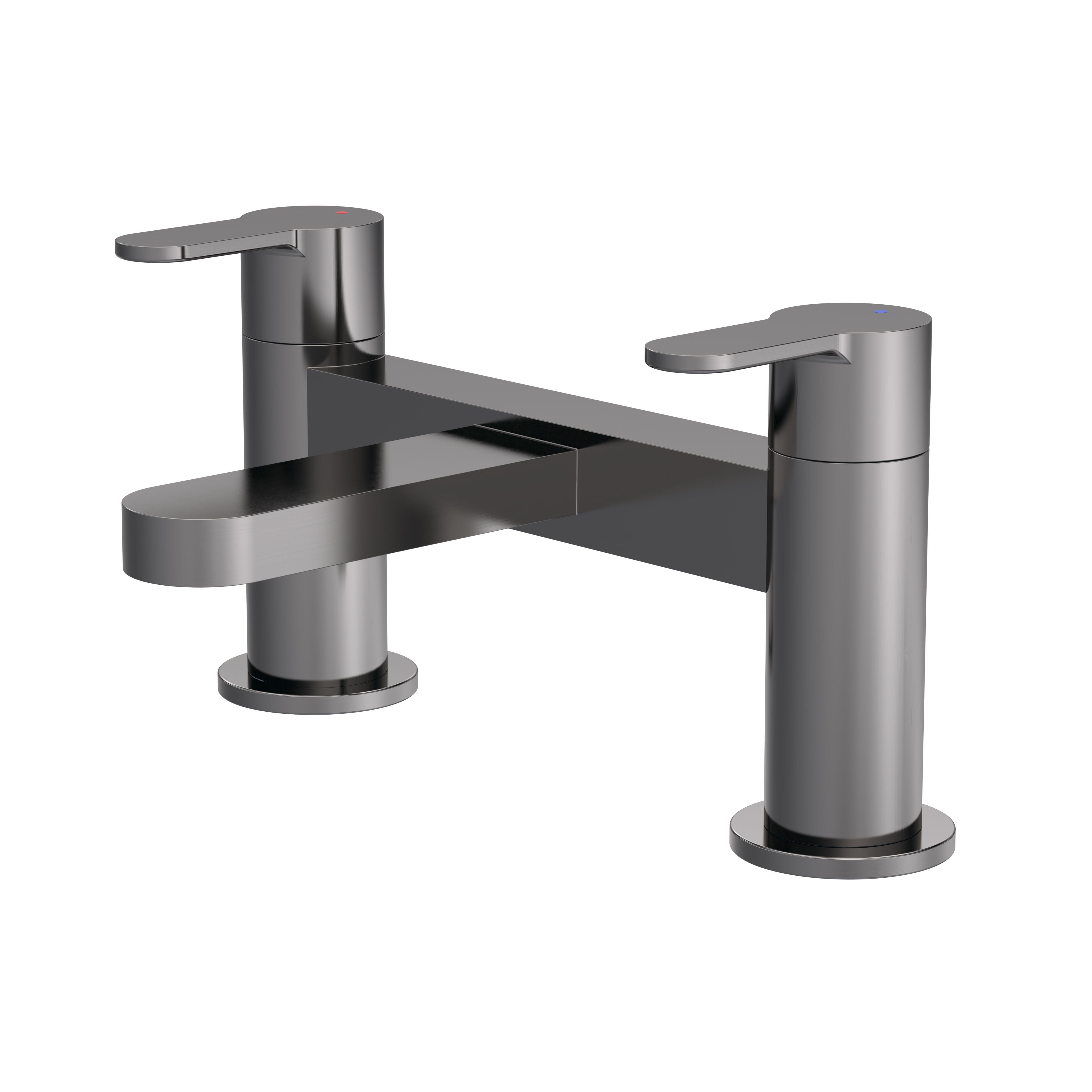 nuie Arvan Deck Mounted Brushed Pewter Bath Filler