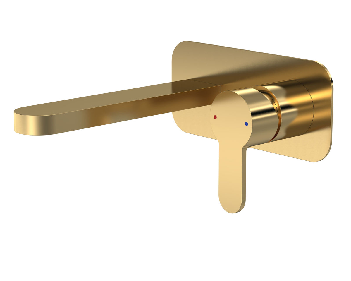 Nuie Arvan Wall Mounted 2 Tap Hole Basin Mixer With Plate