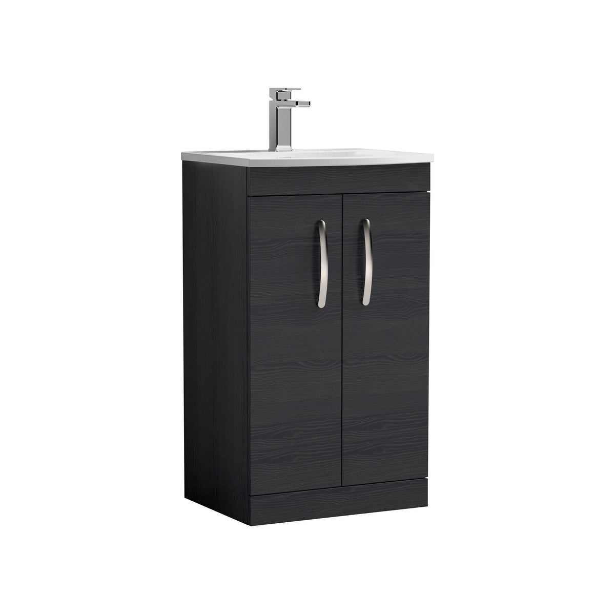 Nuie Athena 500mm 2 Door Floor Standing Vanity Unit With Curved Basin