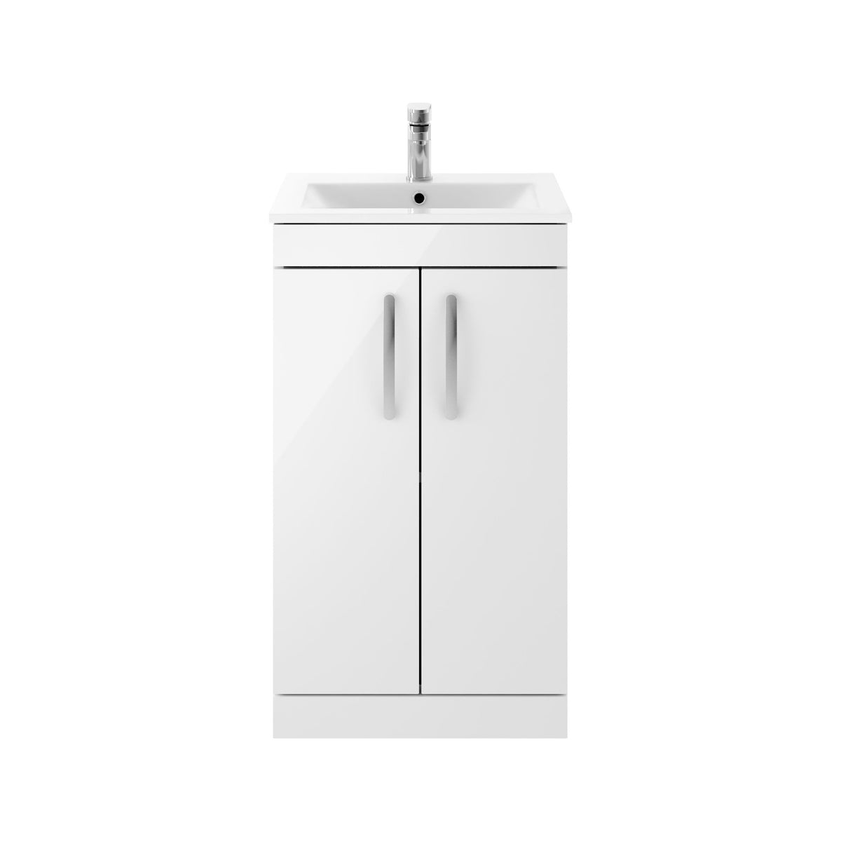 Nuie Athena 500mm 2 Door Floor Standing Vanity Unit With Minimalist Basin