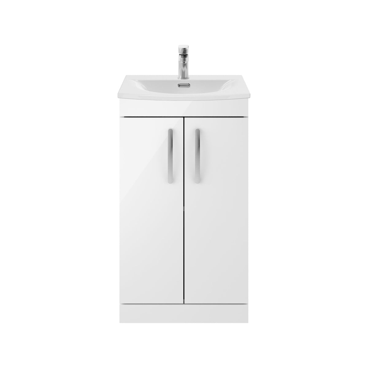 Nuie Athena 500mm 2 Door Floor Standing Vanity Unit With Curved Basin