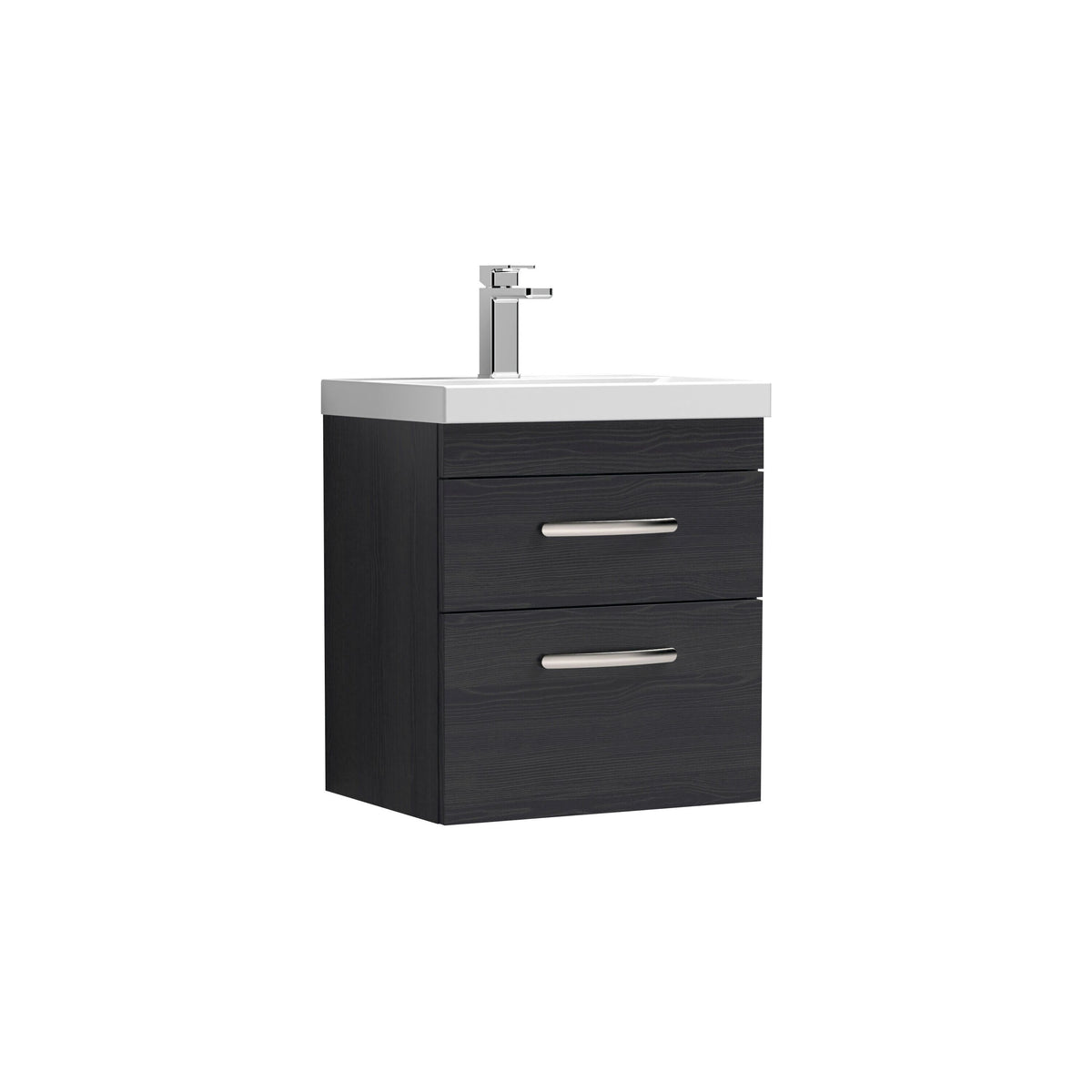 Nuie Athena 500mm 2 Drawer Wall Hung Vanity Unit With Thin Edge Basin