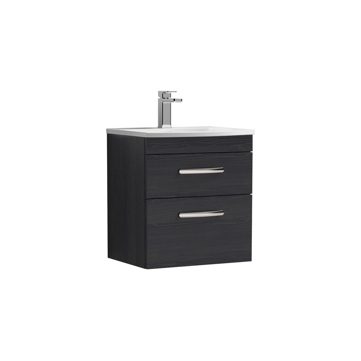 Nuie Athena 500mm 2 Drawer Wall Hung Vanity Unit With Curved Basin
