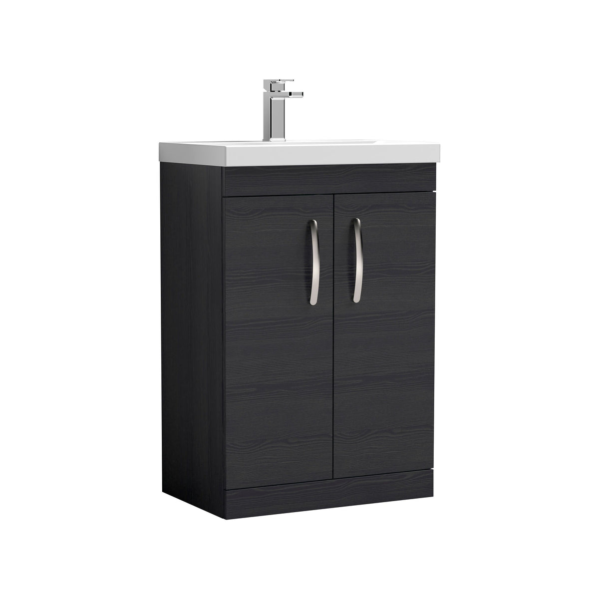 Nuie Athena 600mm 2 Door Floor Standing Vanity Unit With Thin Edge Basin