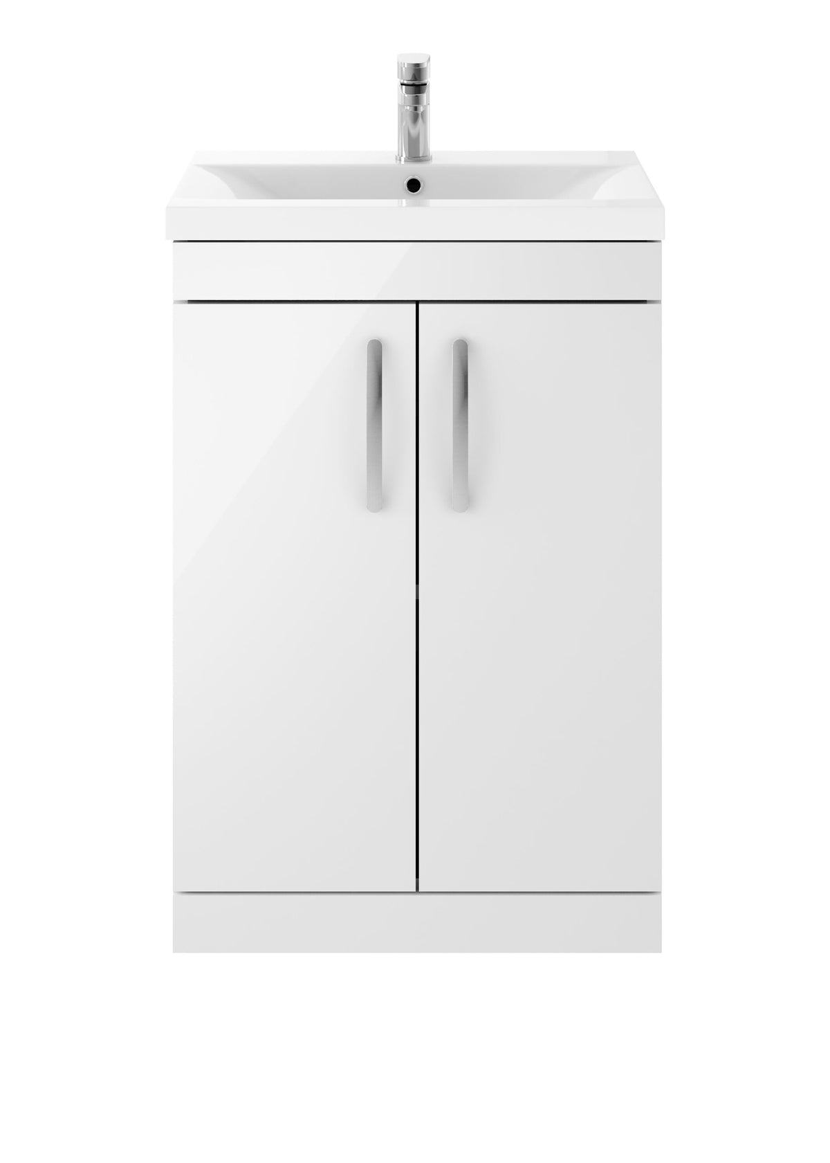 Nuie Athena 600mm 2 Door Floor Standing Vanity Unit With Mid-Edge Basin