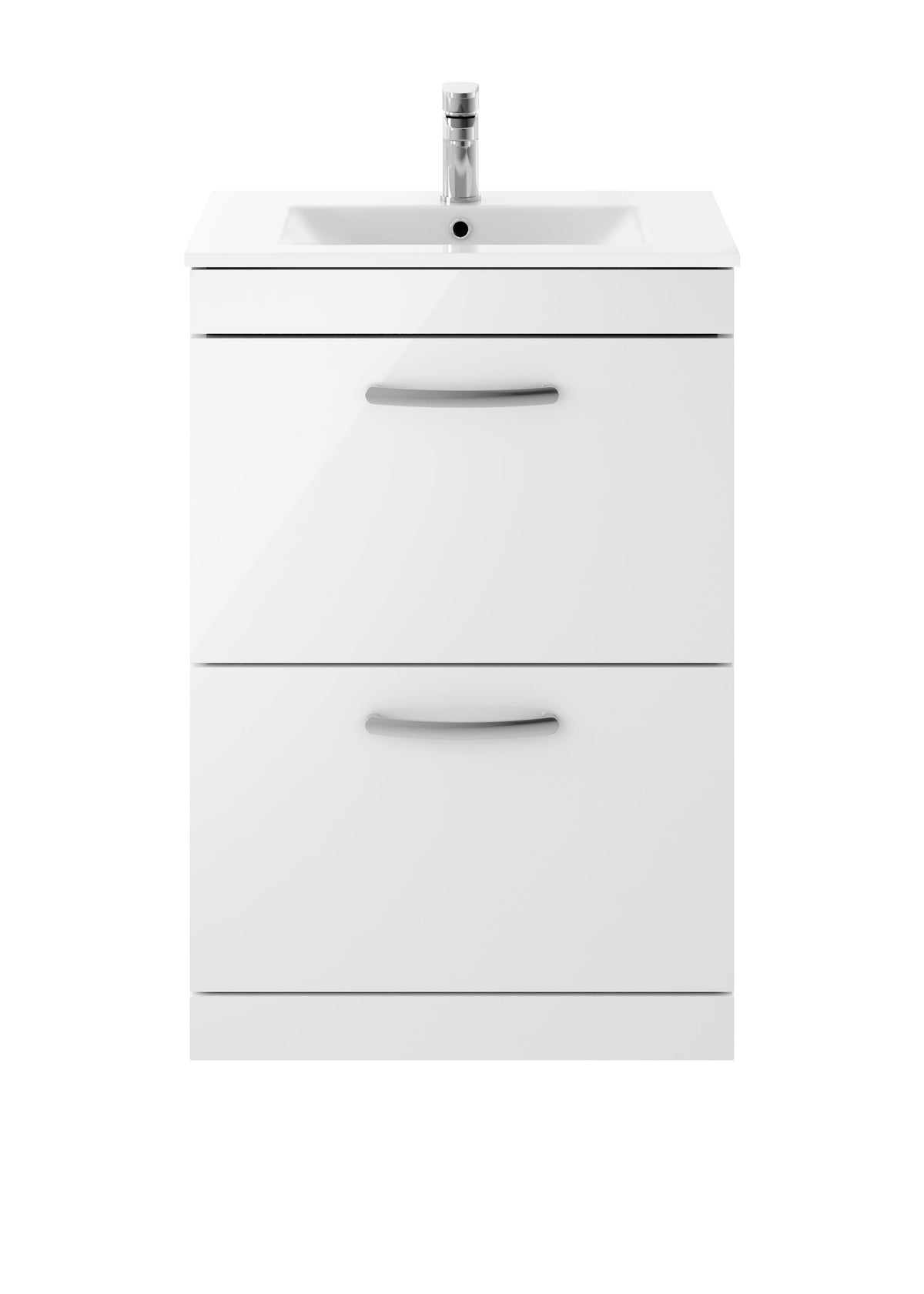 Nuie Athena 600mm 2 Drawer Floor Standing Vanity Unit With Minimalist Basin