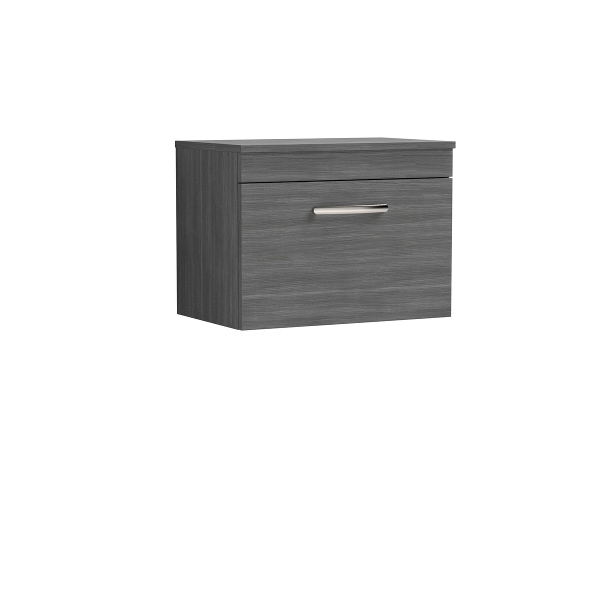 Nuie Athena 600mm Wall Hung Single Drawer Vanity Unit With Co-ordinating Worktop