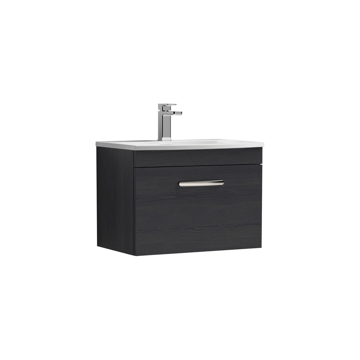 Nuie Athena 600mm 1 Drawer Wall Hung Vanity Unit With Curved Basin