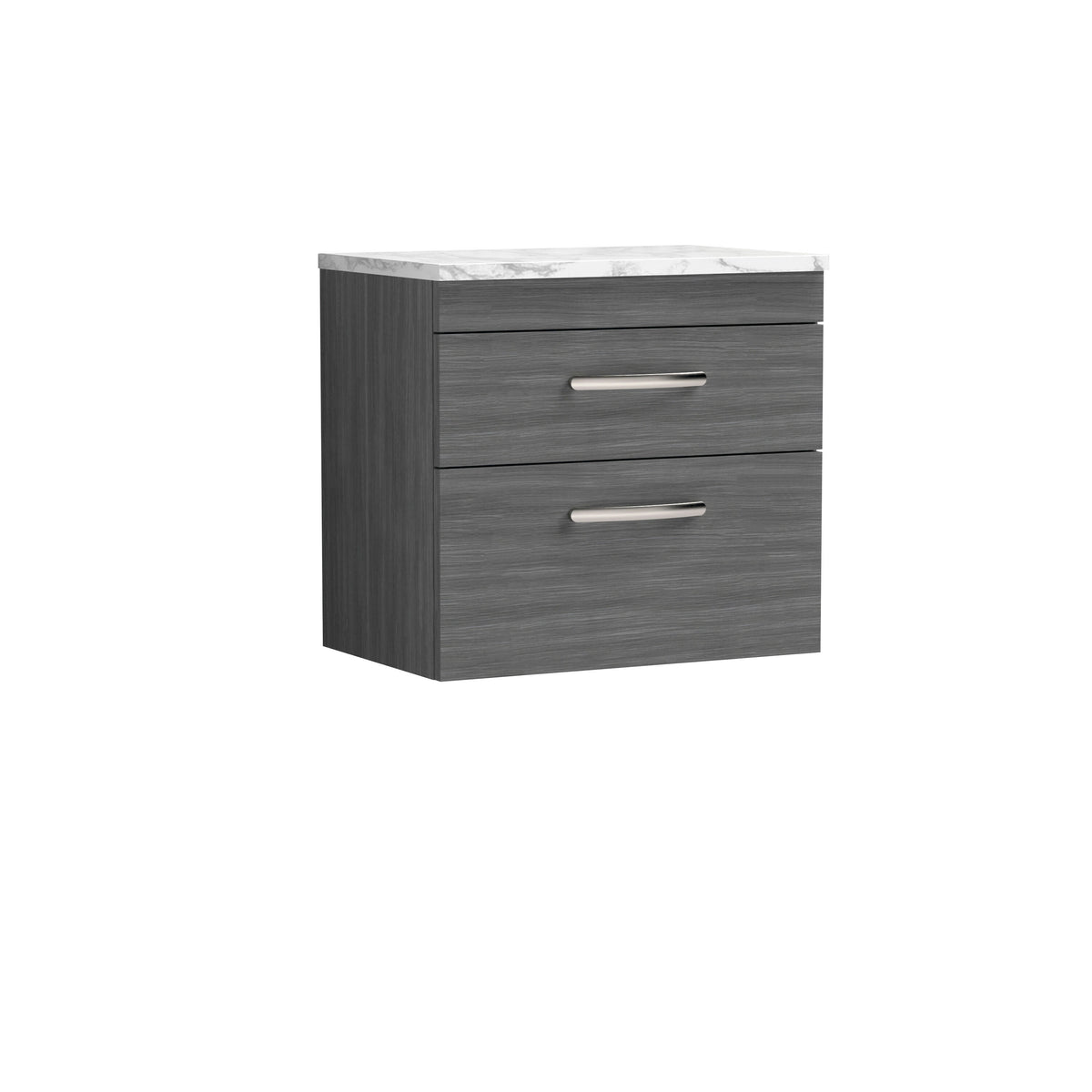 Nuie Athena 600mm 2 Drawer Wall Hung Vanity Unit With Laminate Worktop