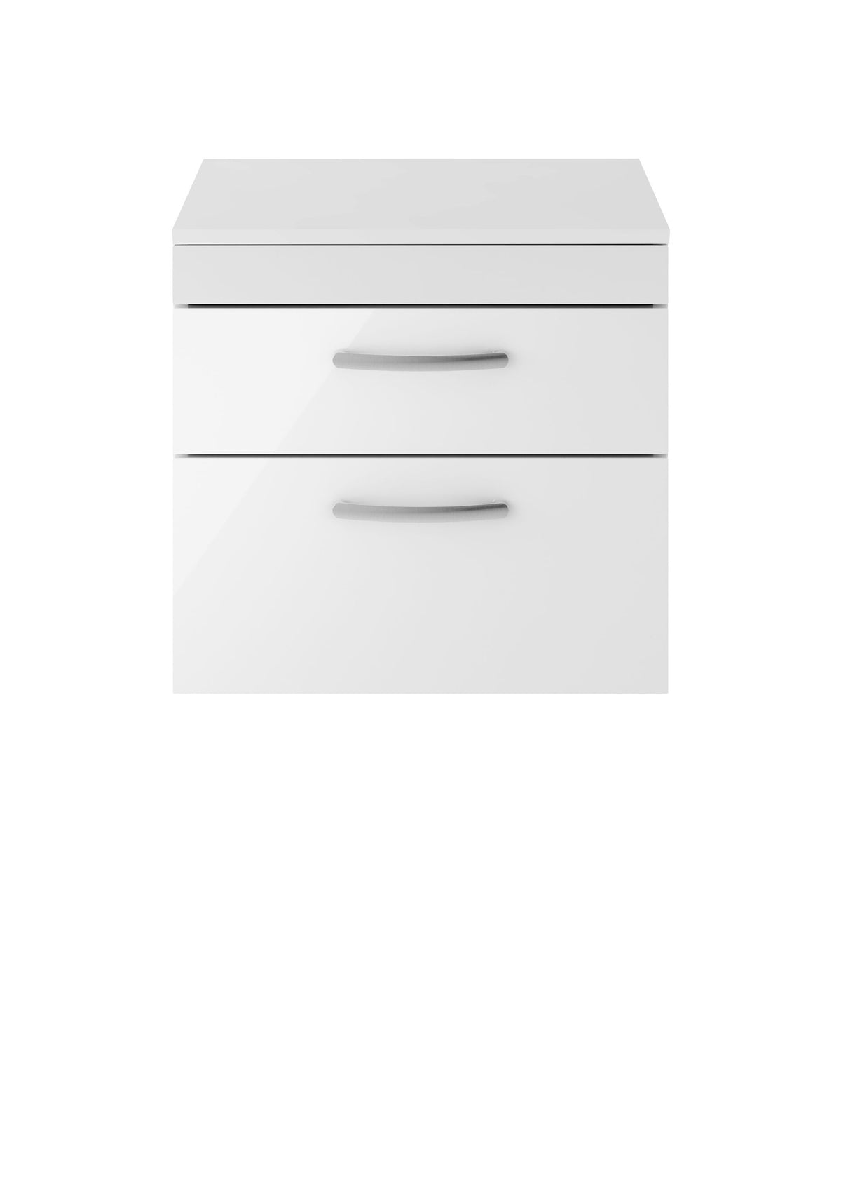 Nuie Athena 600mm 2 Drawer Wall Hung Vanity Unit With Co-ordinating Worktop