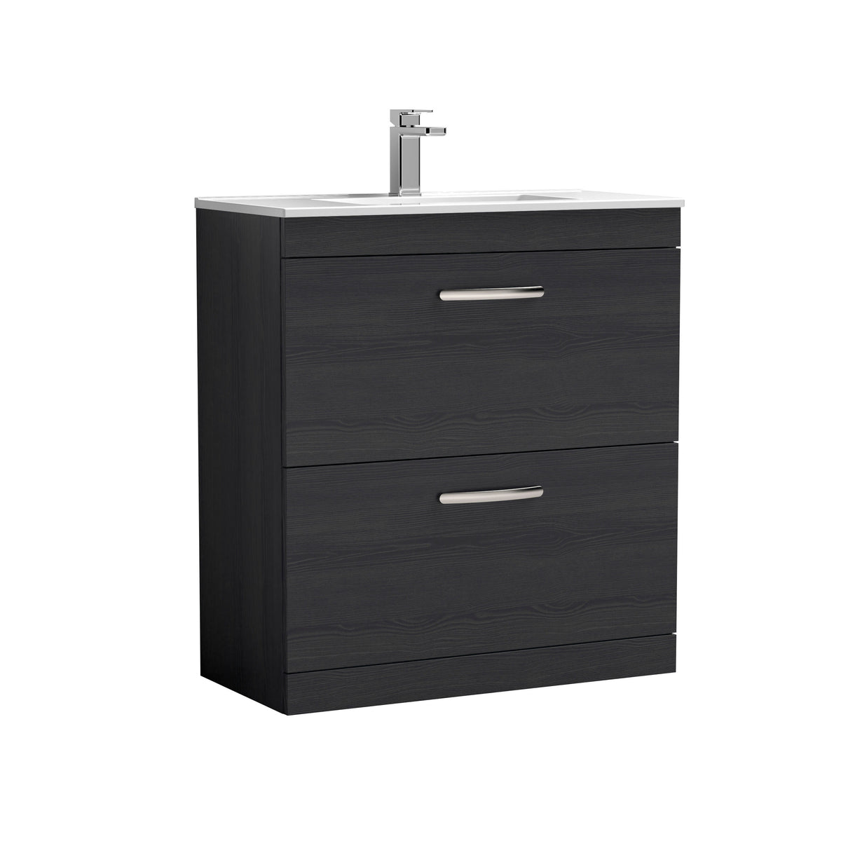 Nuie Athena 800mm 2 Drawer Floor Standing Vanity Unit With Minimalist Basin