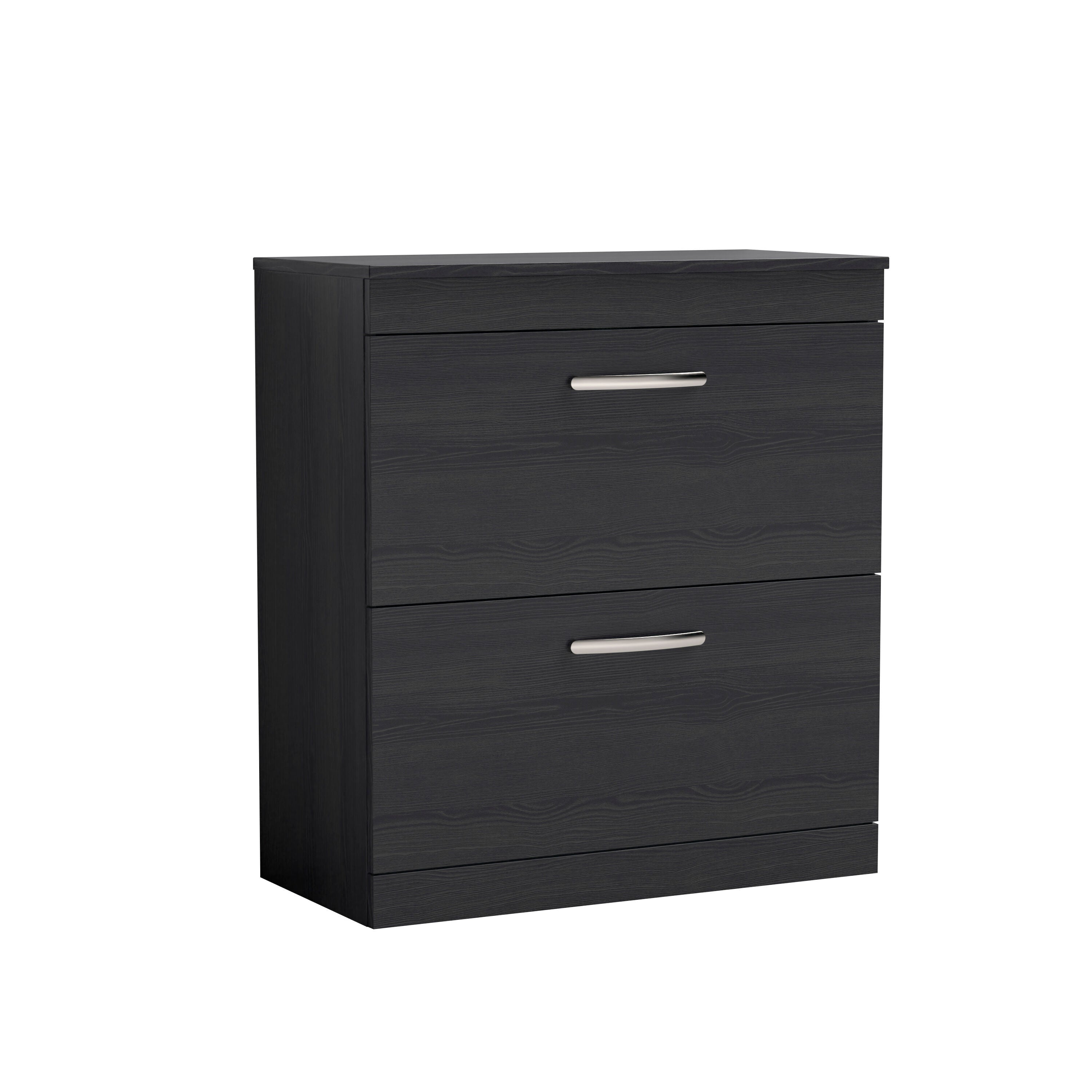 nuie Athena 800mm Charcoal Black 2 Drawer Floor Standing Vanity Unit With Co-ordinating Worktop