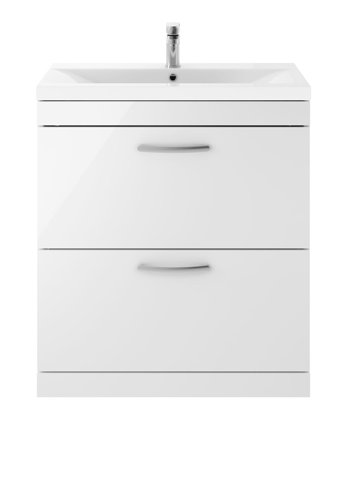 Nuie Athena 800mm 2 Drawer Floor Standing Vanity Unit With Mid-Edge Basin