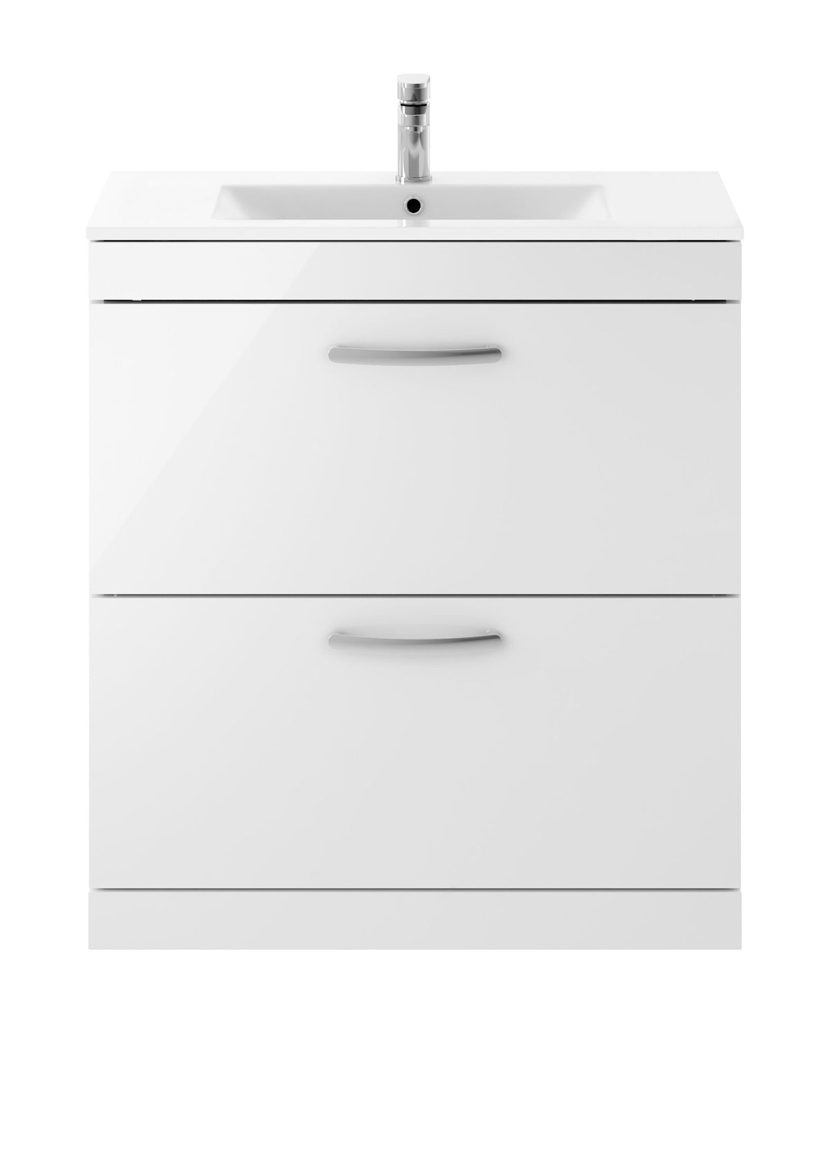 Nuie Athena 800mm 2 Drawer Floor Standing Vanity Unit With Minimalist Basin
