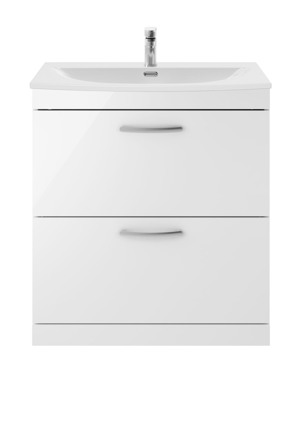 Nuie Athena 800mm 2 Drawer Floor Standing Vanity Unit With Curved Basin