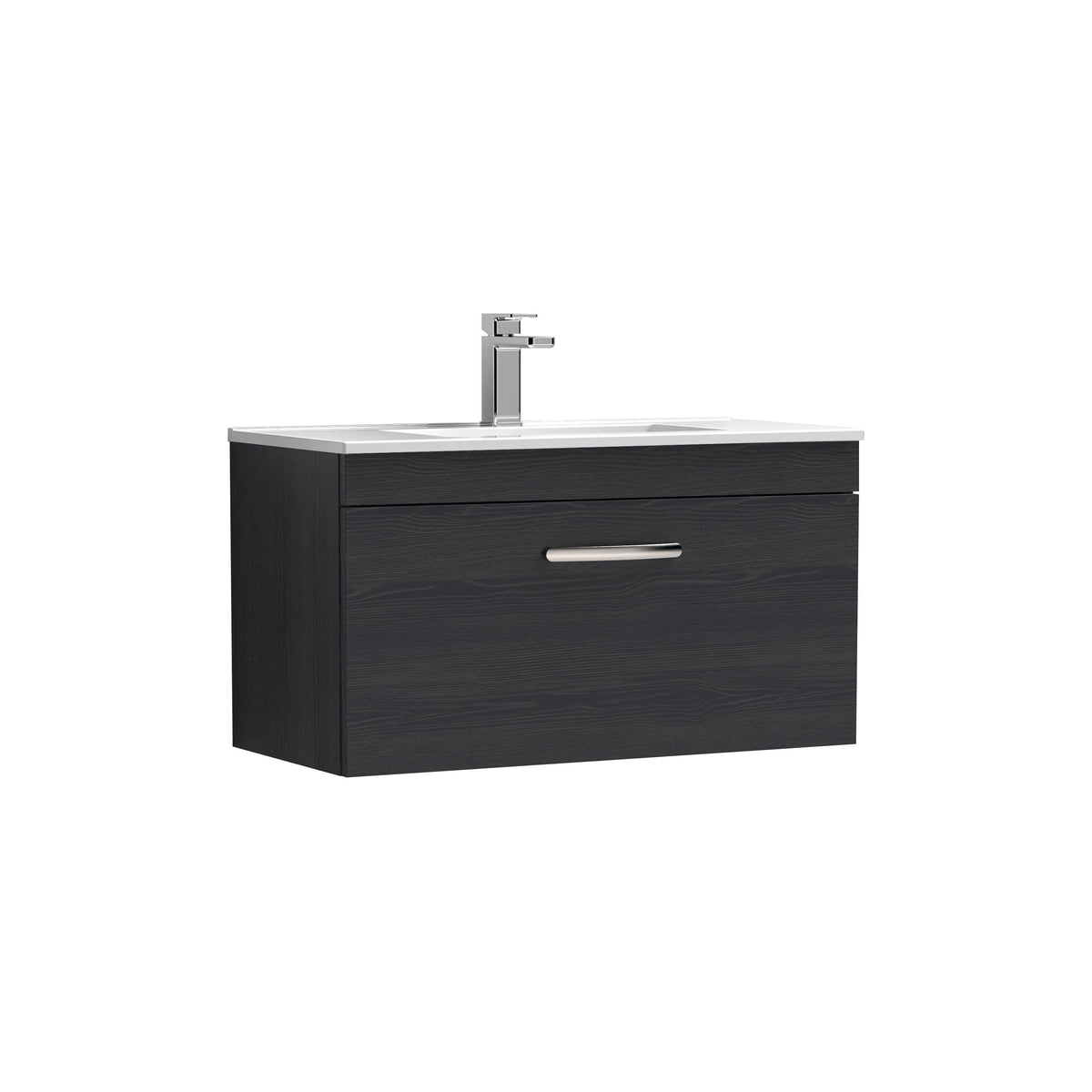 Nuie Athena 800mm 1 Drawer Wall Hung Vanity Unit With Minimalist Basin