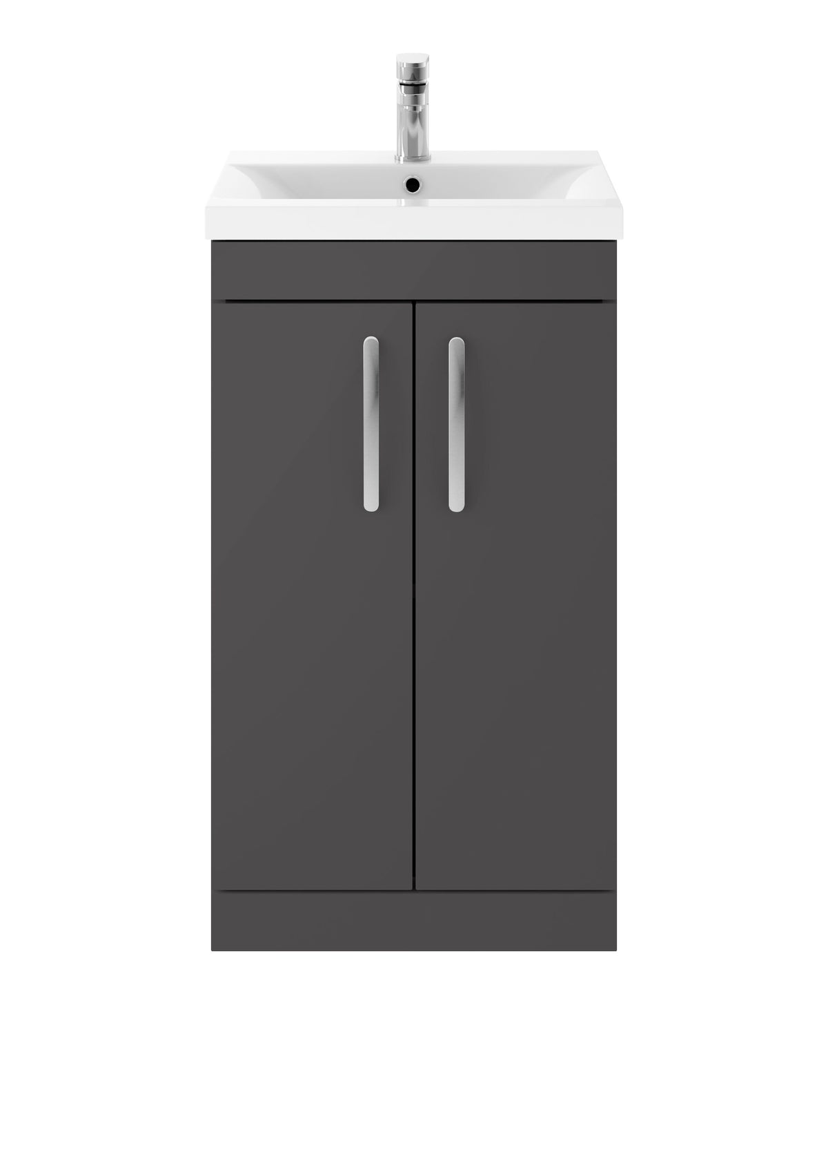Nuie Athena 500mm 2 Door Floor Standing Cabinet With Mid-Edge Basin