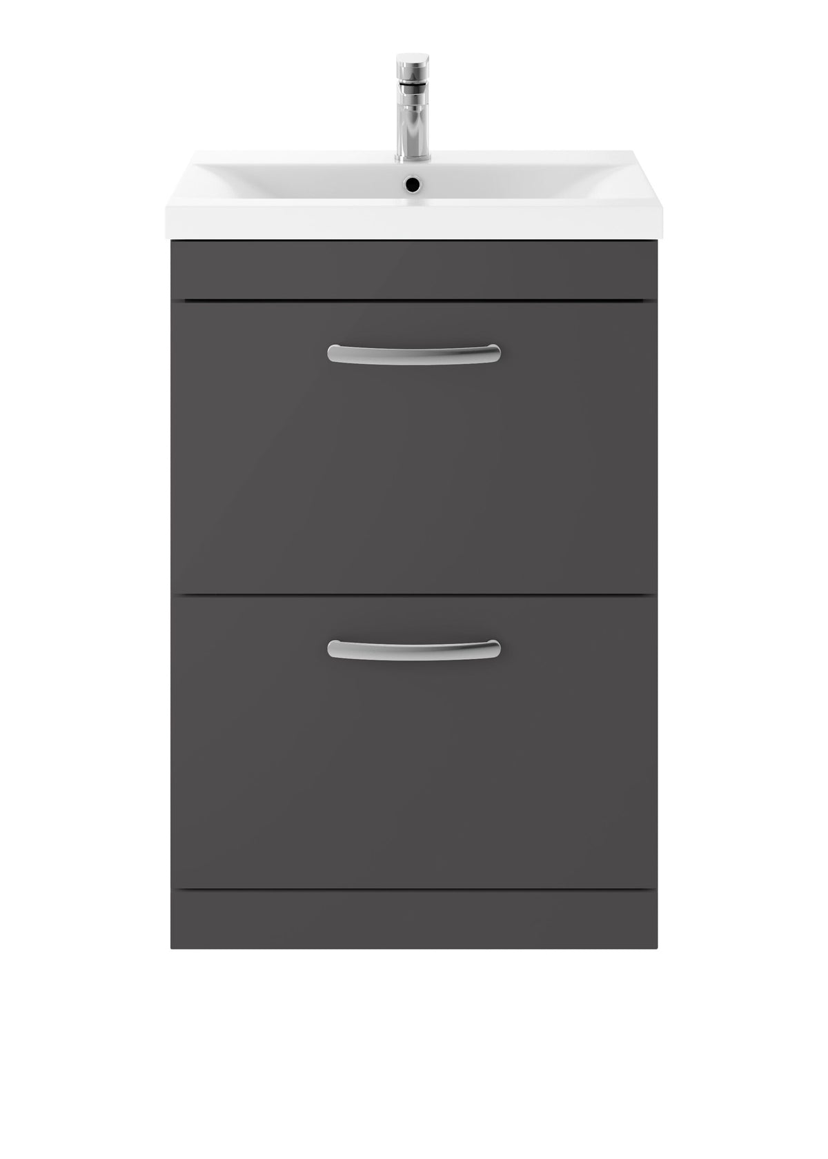 Nuie Athena 600mm 2 Drawer Floor Standing Cabinet With Mid-Edge Basin