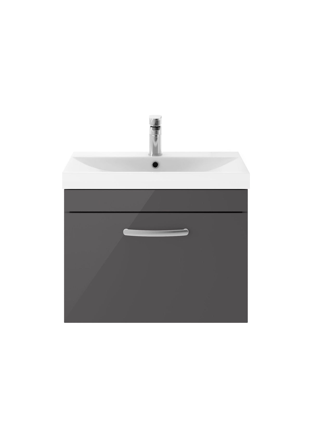 Nuie Athena 600mm 1 Drawer Wall Hung Cabinet With Thin Edge Basin