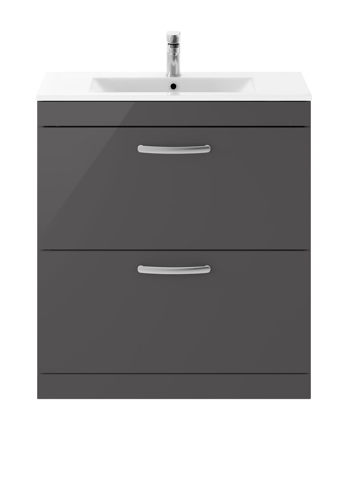 Nuie Athena 800mm 2 Drawer Floor Standing Cabinet With Minimalist Basin