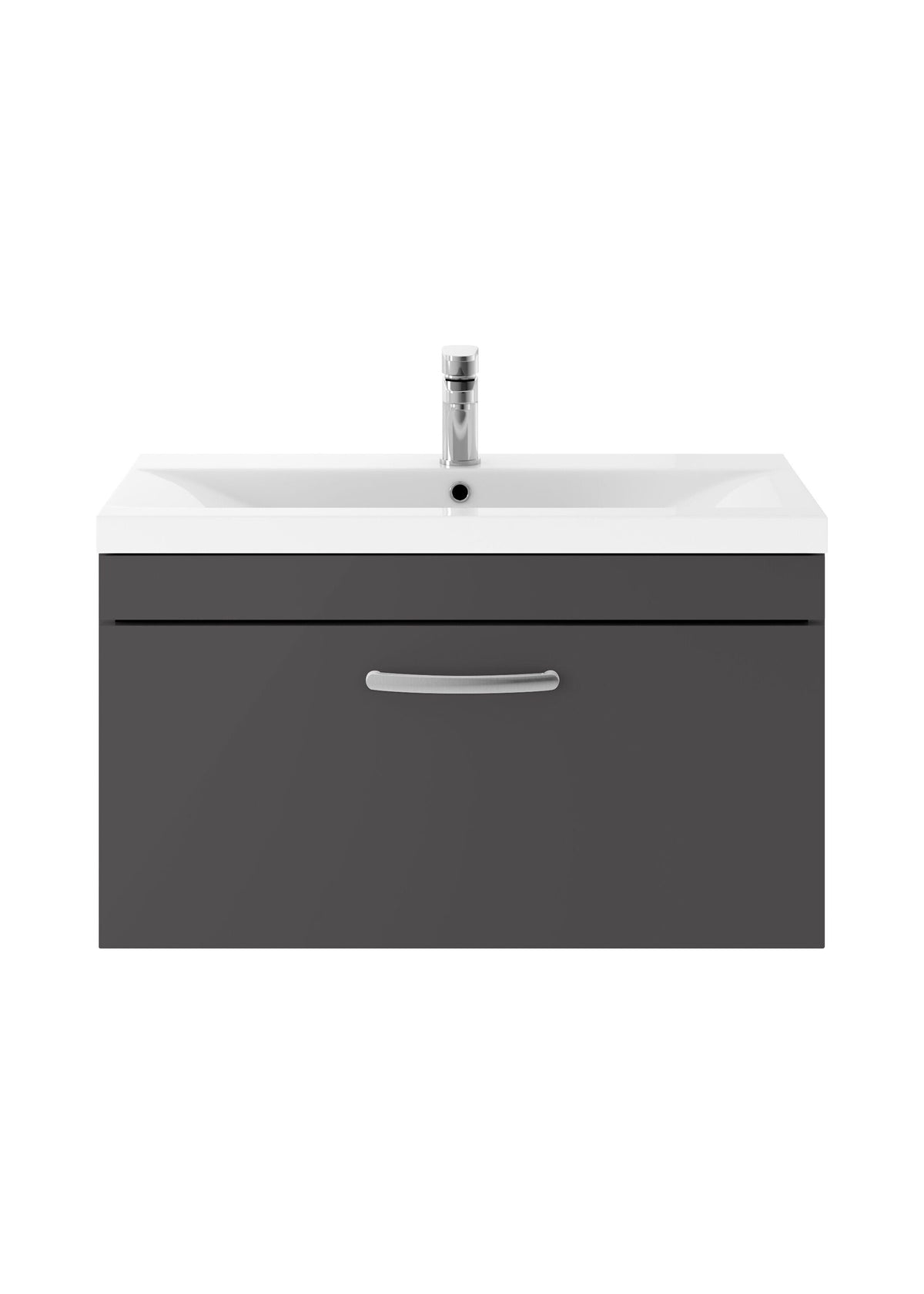 Nuie Athena 800mm 1 Drawer Wall Hung Cabinet With Mid-Edge Basin