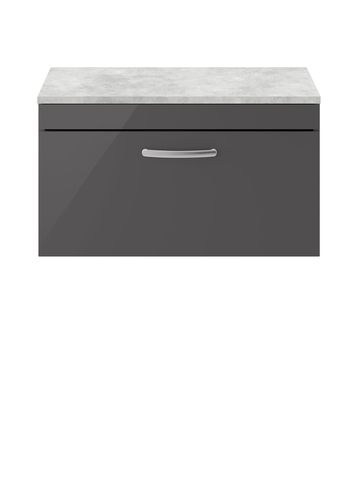 Nuie Athena 800mm 1 Drawer Wall Hung Vanity Unit With Bellato Grey Worktop