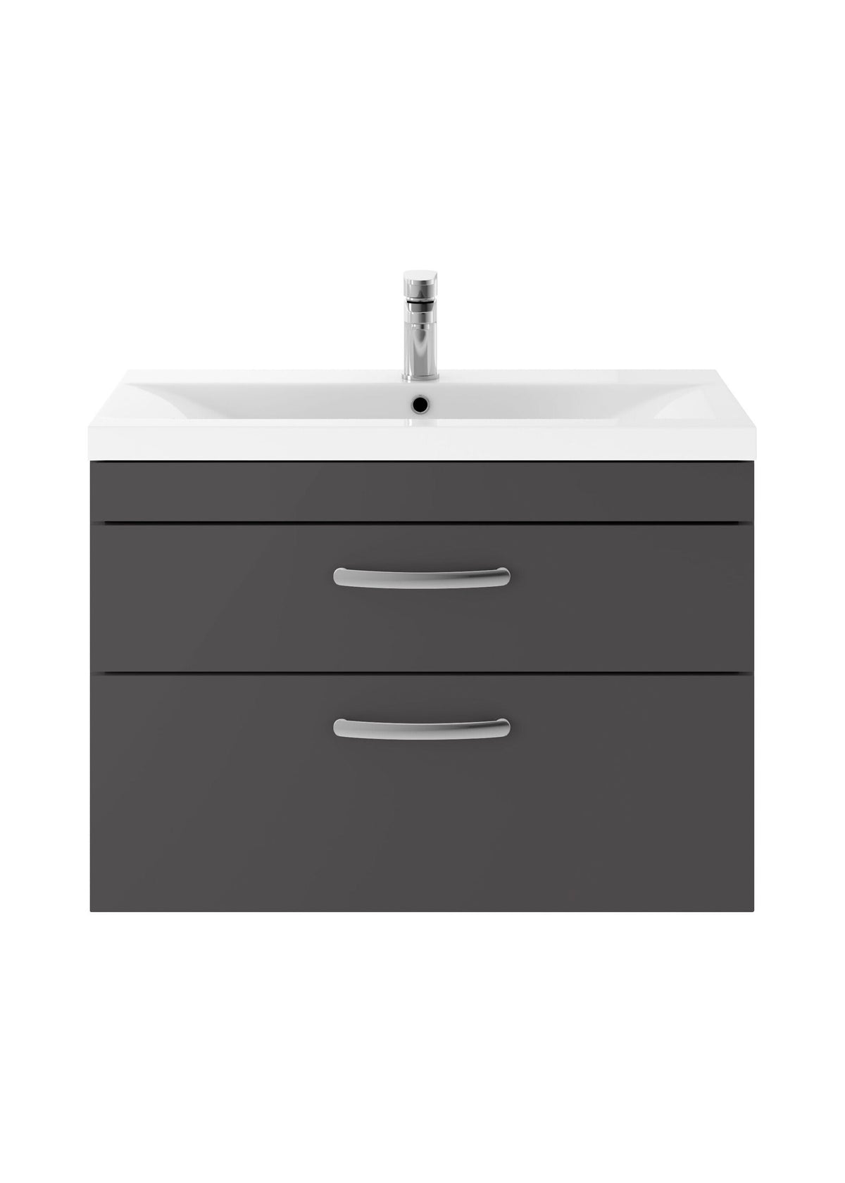 Nuie Athena 800mm 2 Drawer Wall Hung Cabinet With Mid-Edge Basin