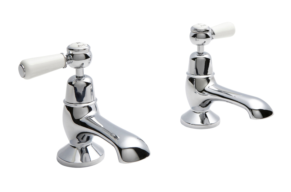 Old London Topaz /White Bath Tap With Dome Collar and Lever Handle