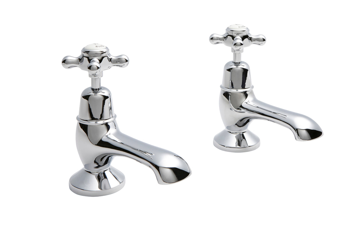 Old London Topaz /White Bath Tap With Dome Collar and Crosshead Handle
