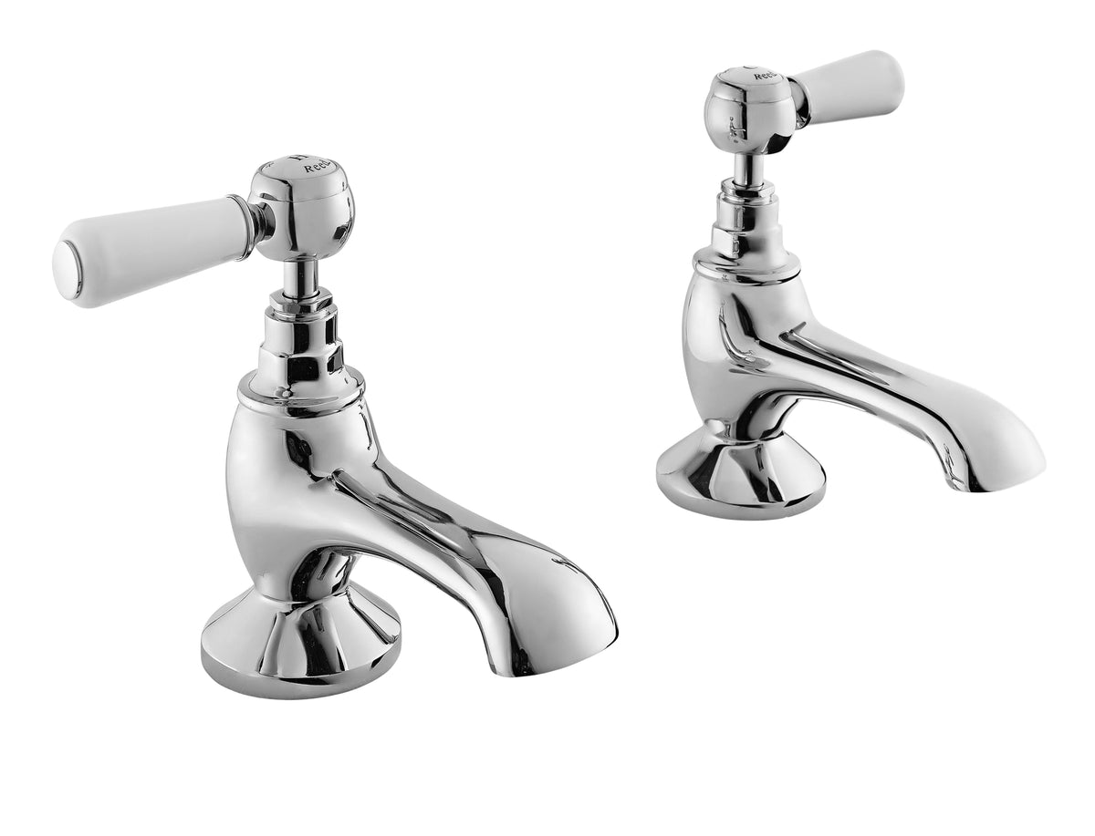 Old London Topaz /White Bath Tap With Hexagonal Collar and Lever Handle