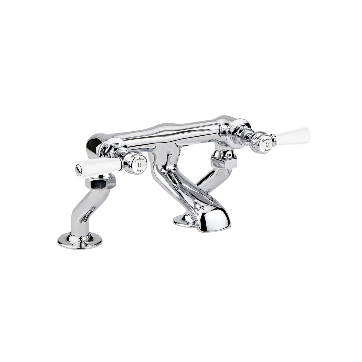 Old London Topaz /White Deck Mounted Bath Filler With Lever Handle